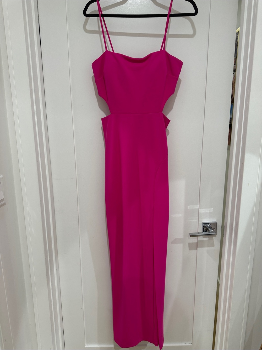 Xscape Fuchsia Spaghetti-Strap Maxi Dress